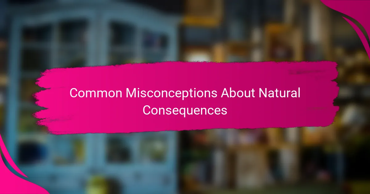 Common Misconceptions About Natural Consequences