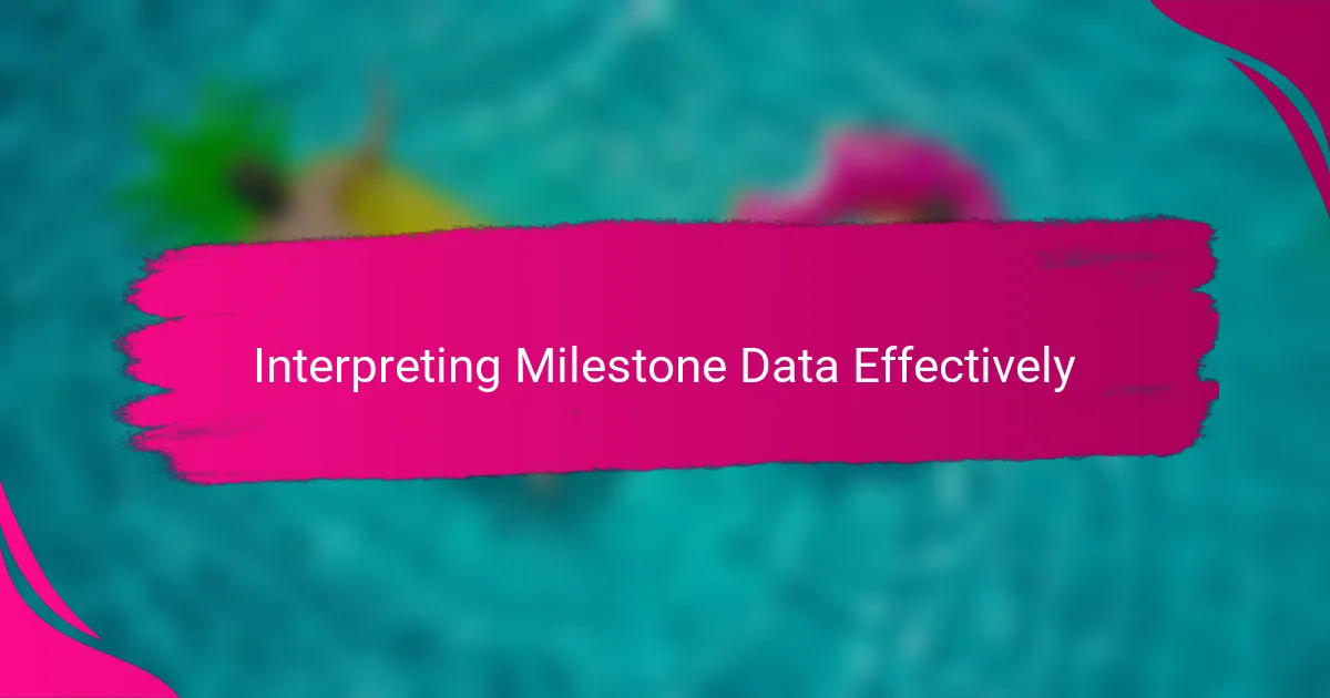 Interpreting Milestone Data Effectively