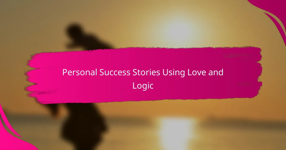 Personal Success Stories Using Love and Logic