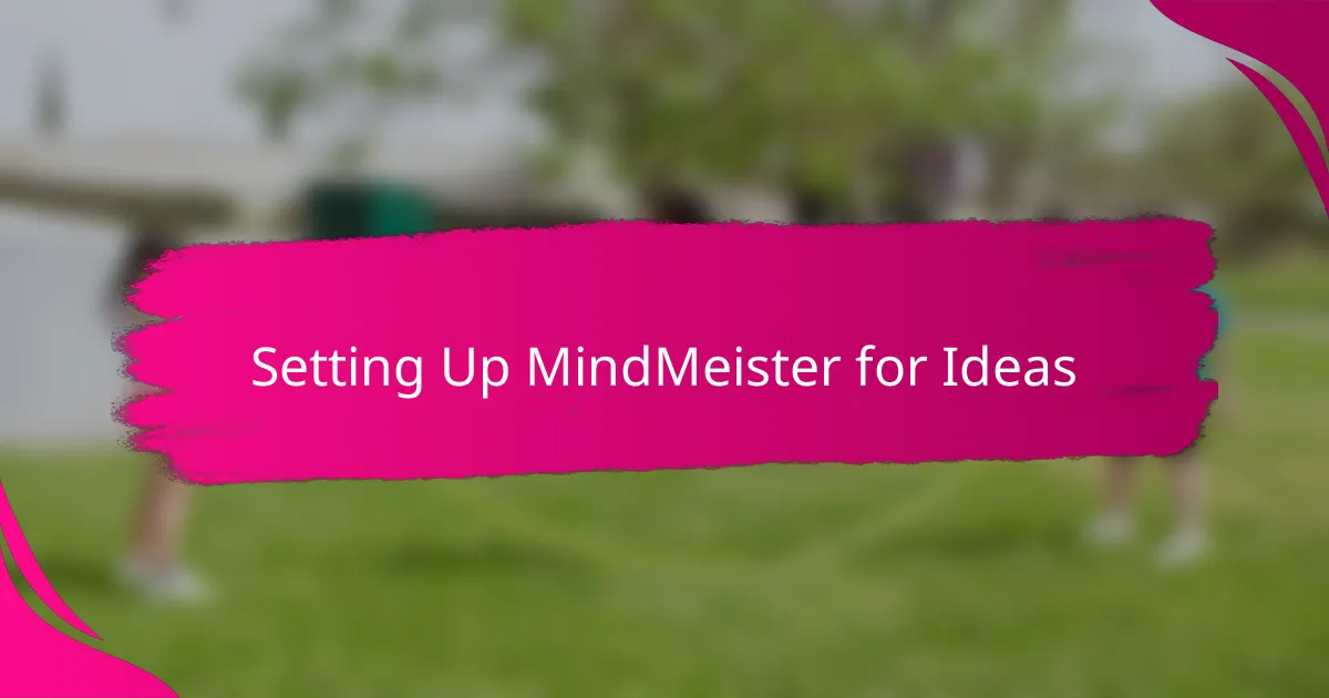 Setting Up MindMeister for Ideas