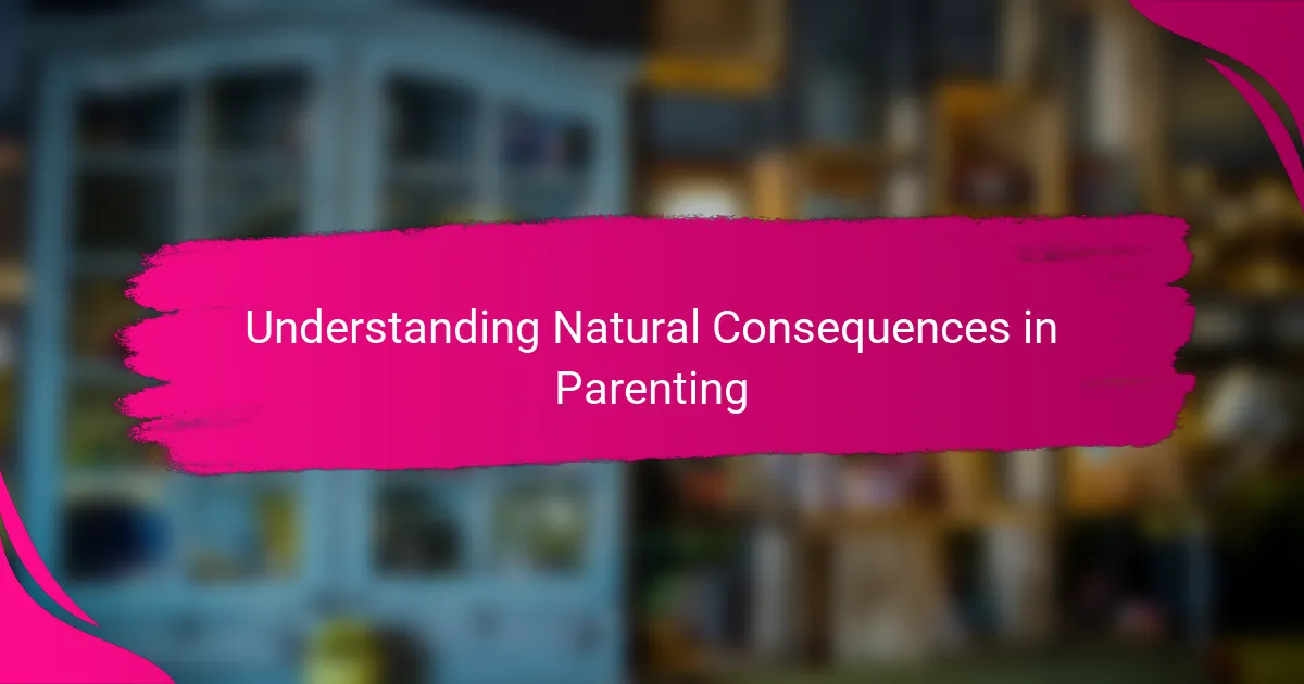 Understanding Natural Consequences in Parenting